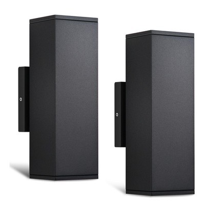 2 Pack Black Exterior LED Wall Light Sconce Outdoor Lights Up Down Fixtures UL