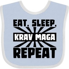 Inktastic Eat, Sleep, Krav Maga, Repeat Baby Bib Sports Martial Arts Practice