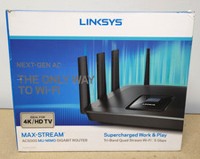 Linksys Ac5000 Mu MIMO 5.0 GHz Tri Band Quad Stream WiFi Router Ea9400