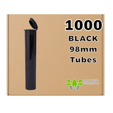 W Gallery 1000 Black 98mm Pop Top Tubes - Airtight Smell Proof Containers