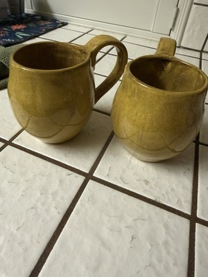  Vintage 1991 Aletha Soule Studio Melange Yellow Coffee Mugs 