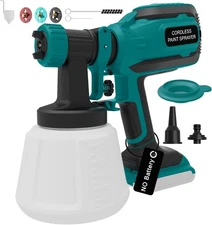 20V Cordless Paint Sprayer 1200ML 3 Patterns for Fence House Wood Ceiling