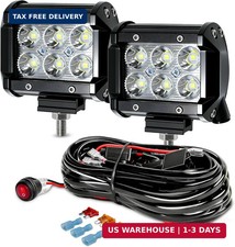 LED Light Bar 2PCS 36W 4 Inch Flood Spot Combo LED Work Light Pods Triple Row Wo