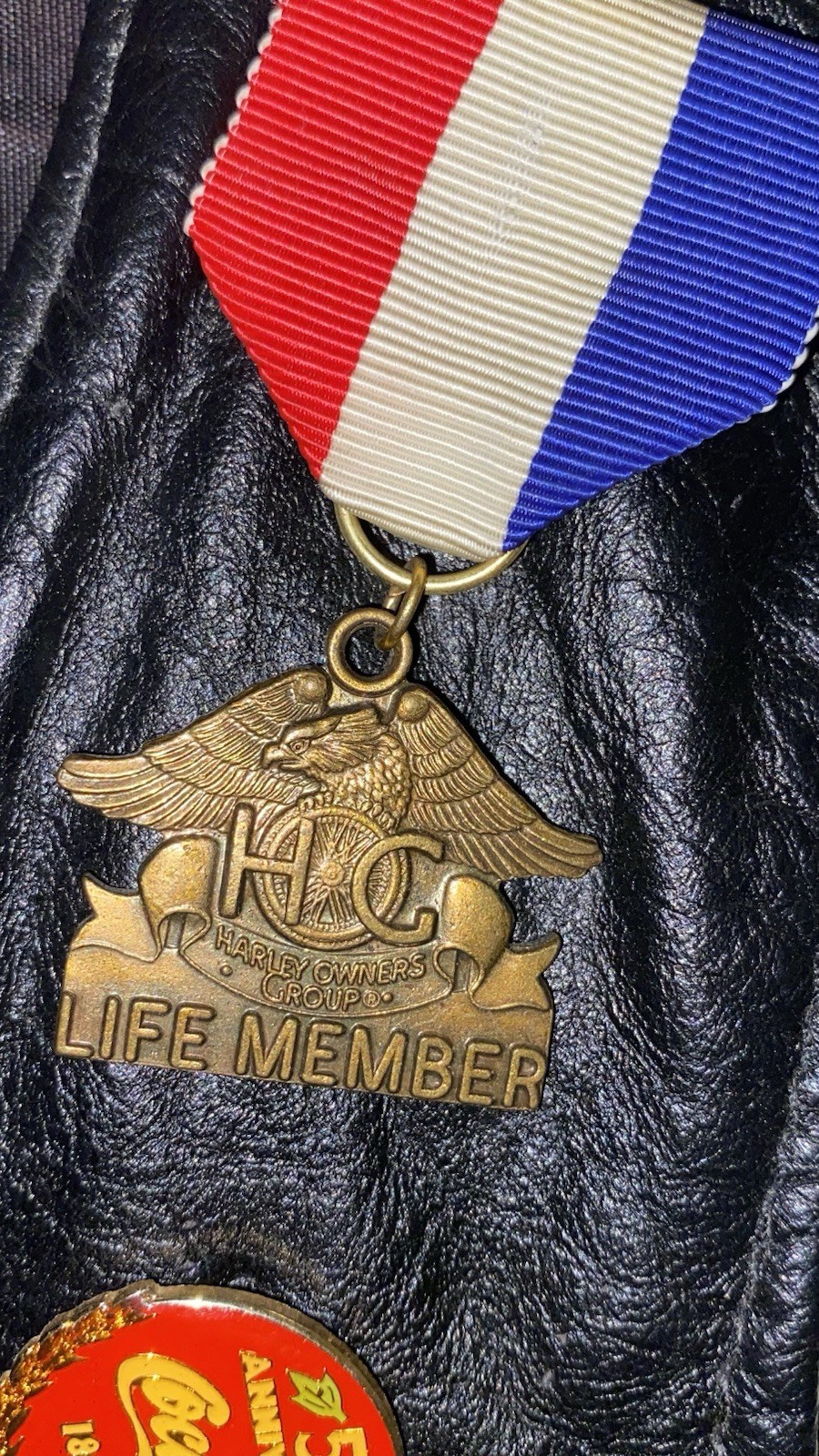 Leather Harley Vest Medium Pouches Pins