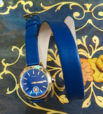 Tory Burch TBW1303 Quartz 36mm Blue Dial Gold Steel Case Blue Leather 30m