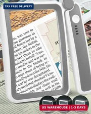 Magnifying Glass with Light, Rechargeable 5X Large Page Magnifier for Reading, F