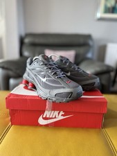 🔥Nuovissime scarpe da ginnastica Nike Shox Ride 4 grigio fumo rosso argento UK 8🔥