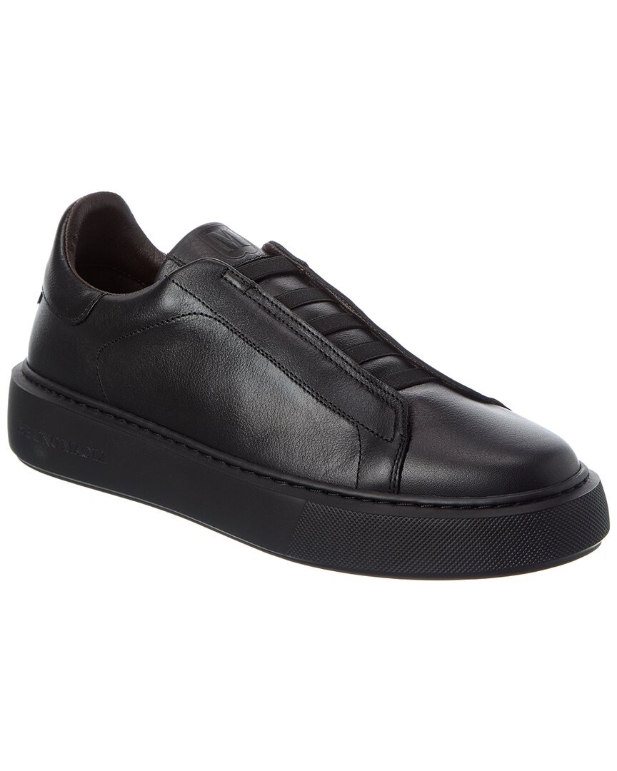 M By Bruno Magli Lisbon Leather Slip-On Sneaker Men's Black 8.5