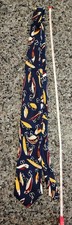 Vintage Fishing Lures Men's Neck Tie Navy Blue Hooks A. Rogers 4x59