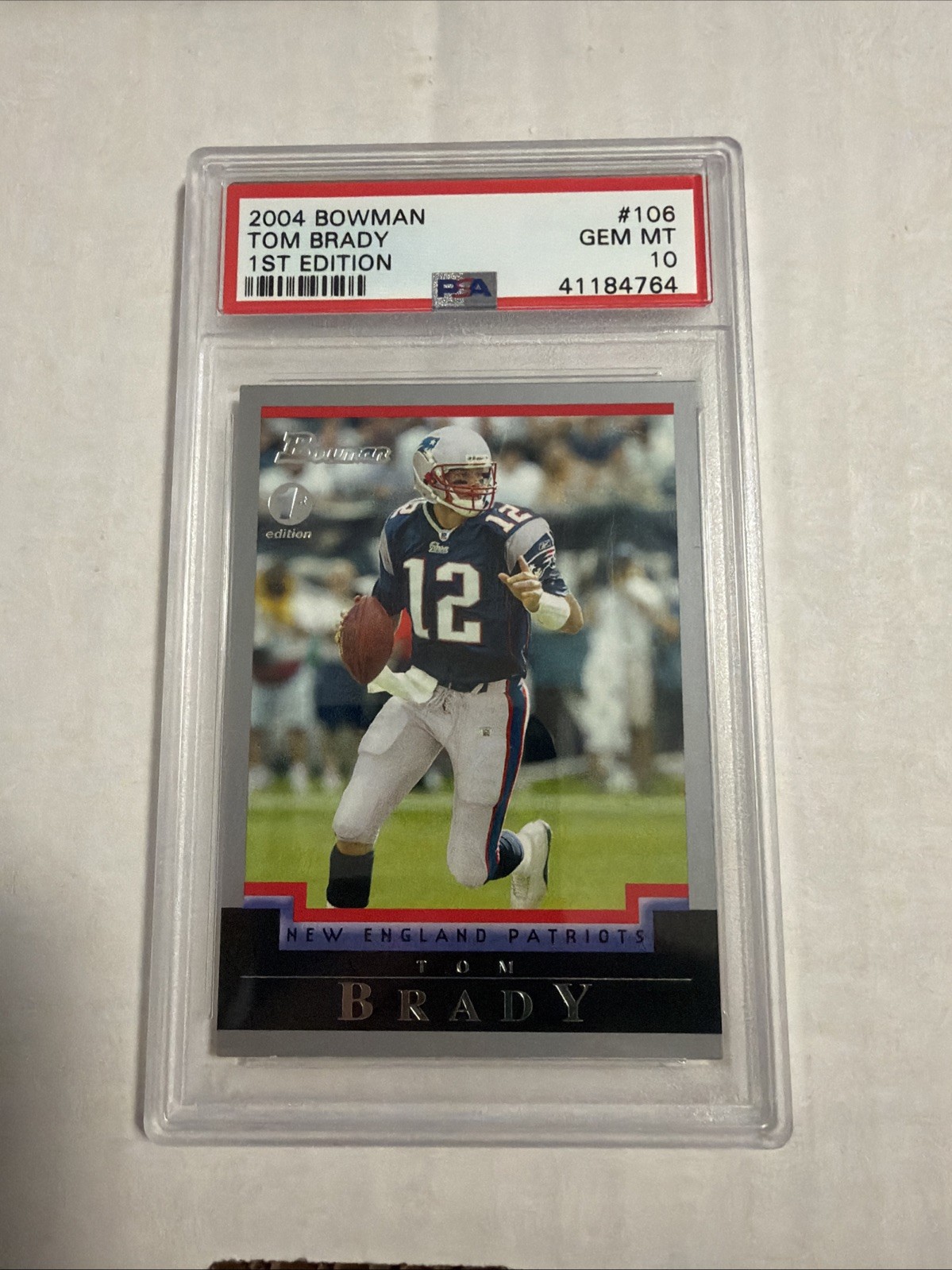 TOM BRADY 2004 Bowman #106 1st Edition New England Patriots PSA 10