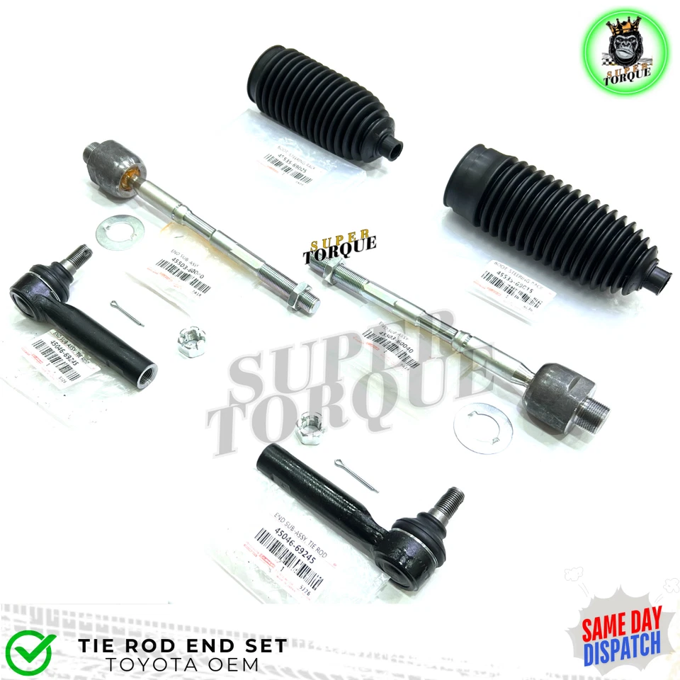 JUEGO DE EXTREMOS DE BARRA DE AMARRE DE DIRECCIÓN ORIGINAL OEM para TOYOTA 4RUNNER PRADO GX460 Foto 2 de 4