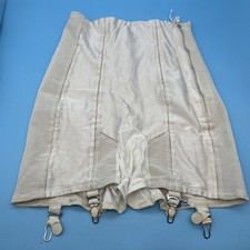 Vtg Shiny Zip Garter Panty Girdle High Waist Pin Up sz 28 Small