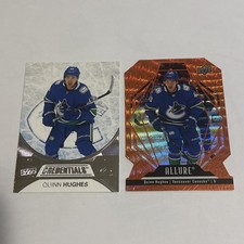 2022-23 Allure Orange Slice QUINN HUGHES + 2021-22 Credentials - Canucks Wild