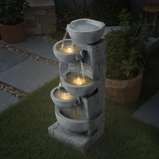 VEVOR Outdoor Water Fountain 5-Tier Bowl-Shaped Cascading 31.5 in Fountains