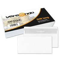 100 BriefumschläGe Din Lang Ohne Fenster Weiß Dl BriefhüLlen Selbstklebend