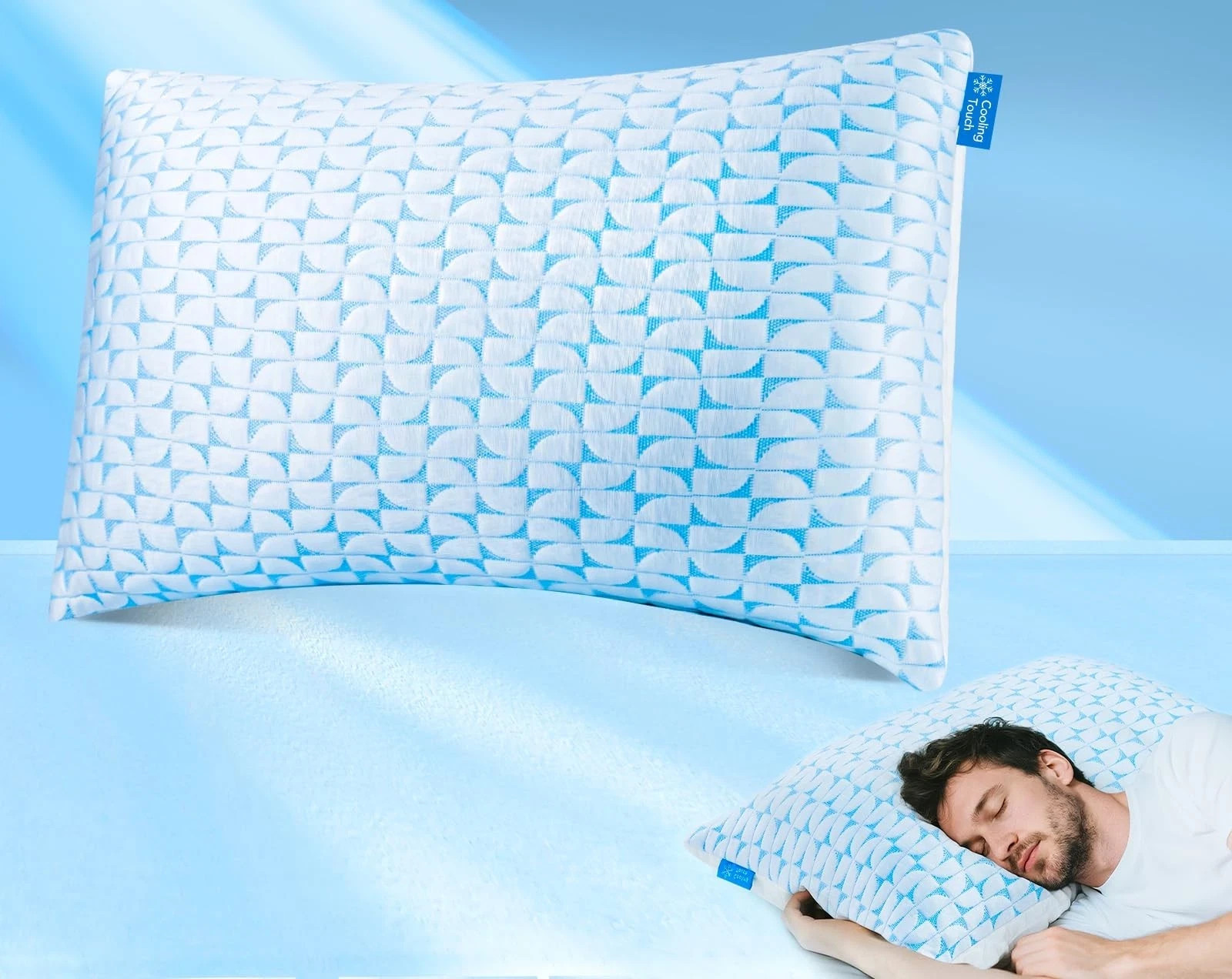 Firm Pillow King Size Shredded Memory Foam Pillows, Adjustab