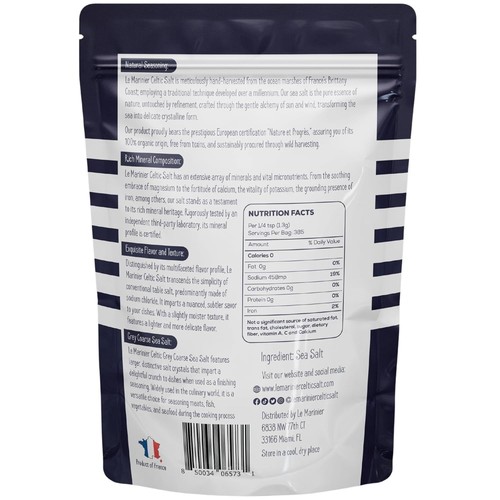 Le Marinier Francés Sal Marina Gris Grueso, 1,1 lb - 18 oz. 18 onzas (pack de 1) - Imagen 2 de 9