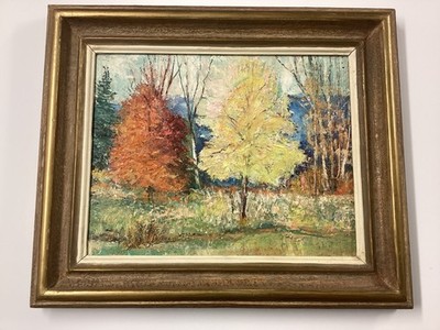 Samuel E. Armour Massachusetts Artist Landscape Oil/Board Nice Frame