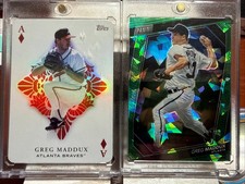 Topps All Aces And Prizm Green Cracked Ice /99.  Greg Maddix Pair.  Legend.