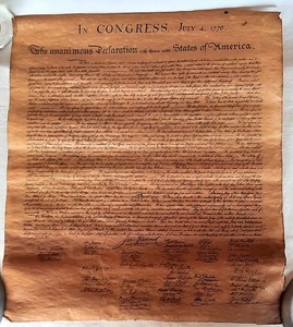 Declaration of Independence "Parchment" Reproduction - Great for Classrooms