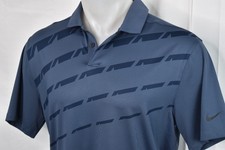 NIKE GOLF DRI-FIT Medium Men's Poly Spandex Polo Shirt Dark Gray Print