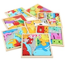 Animal 3D Jigsaw Puzzle Board Montessori Education Early Learning Assembling Blo