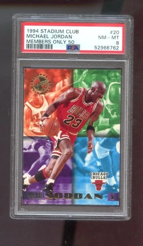 1994-95 Topps Stadium Club Members Only 50 #20 Michael Jordan PSA 8 Graded Card