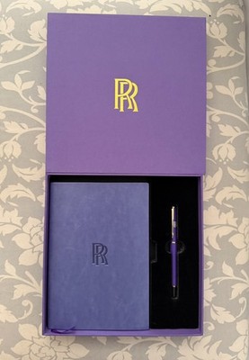Rolls-Royce Purple Notebook & Pen Gift Set Luxury Memo Journal Lined Boxed