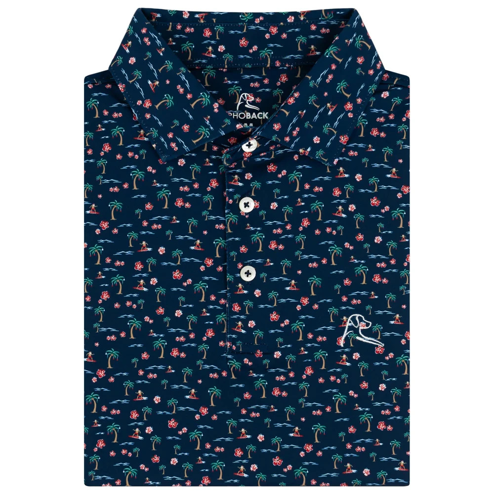 Rhoback The Mele Kalikimaka Men's Short Sleeve Performance Polo