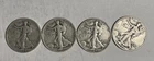 Walking Liberty Half A Lot Of 4 1934,1935,1942 & 1943 Circulated 90% Silver