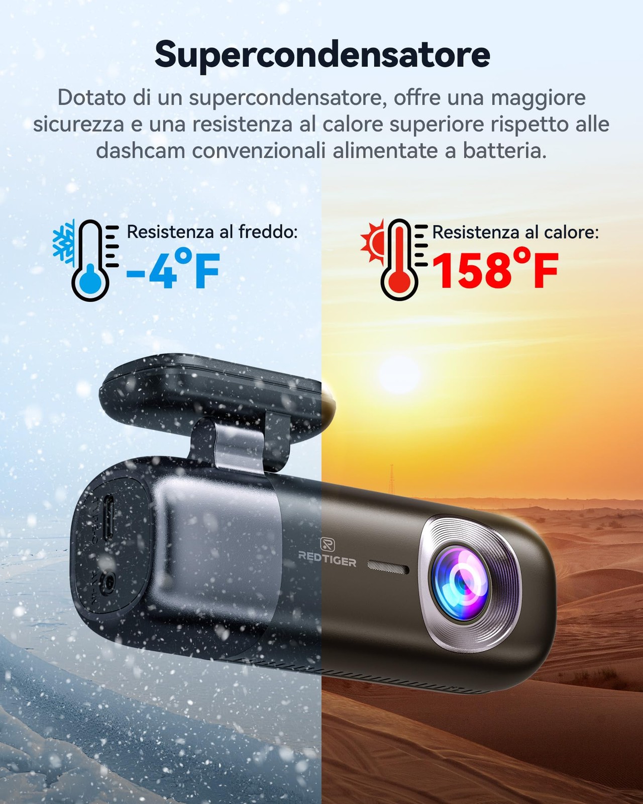Redtiger Dashcam Auto 4K 1080p Anteriore e Posteriore WIFI 5,8 Ghz GPS - Miniatura 12