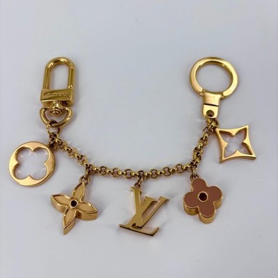 Auth LOUIS VUITTON Bag Charm & Chain Fleur de Monogram M65111 C