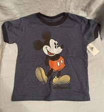 NEW Walt Disney Parks Child Gray Vintage Mickey Mouse Ringer T-Shirt Size 6mo