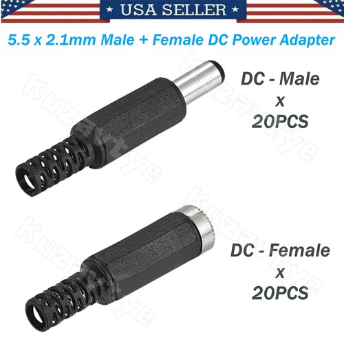 5 ~ 50 Stück DC Netzstecker Adapter Stecker Buchse Klinke Kabel Stecker 5,5 x 2,1 mm - Bild 18 von 19