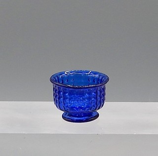 Vintage Ferenc Albert Blue Glass Bowl Artisan Dollhouse Miniature 1:12