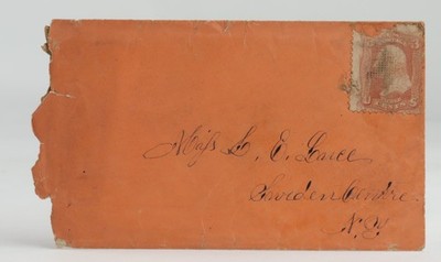 Late 1800's Hand-Written Envelope With Antique US Postal History Stamp
