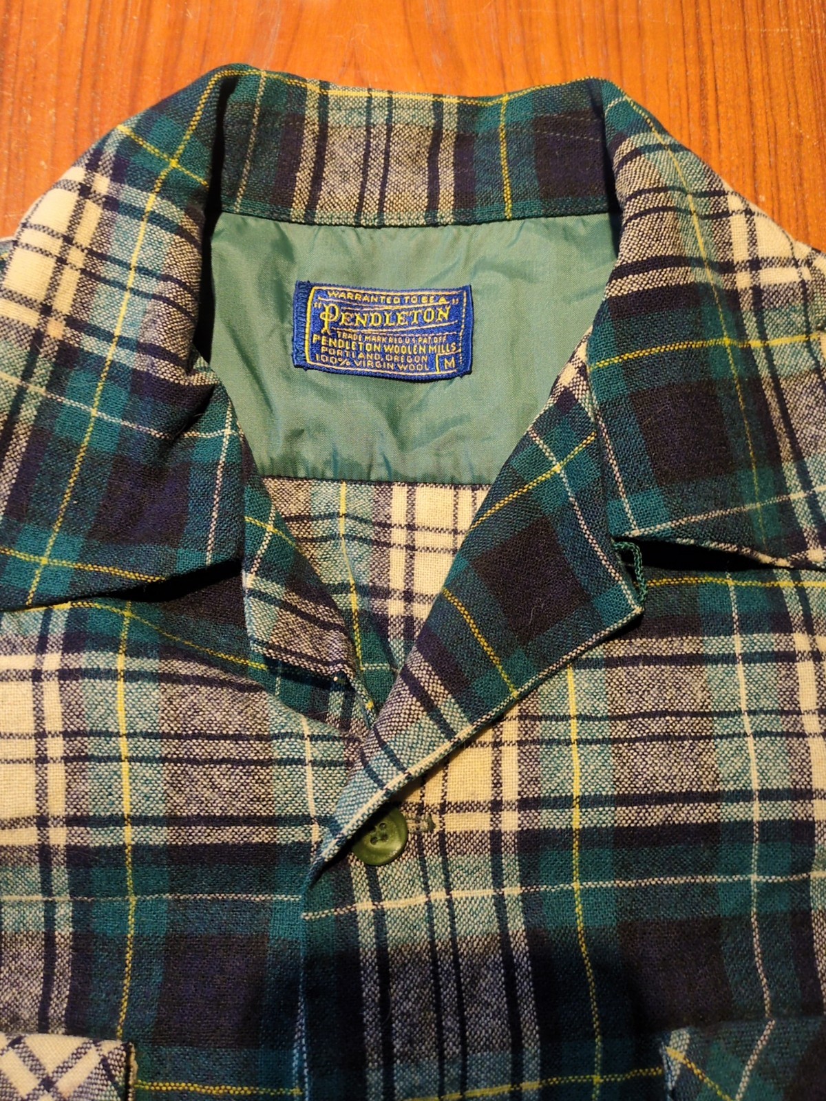 Pendleton Wool Short Sleeve Plaid Loop Collar But… - image 5