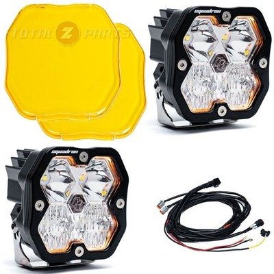 Baja Designs  Squadron 2.0 Sport Pair Driving/Combo Lights, Amber Covers, Wiring