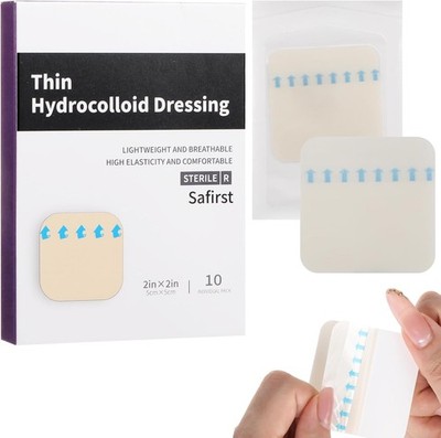 Hydrocolloid Wound Dressing 2x2in 10 Pack Waterproof