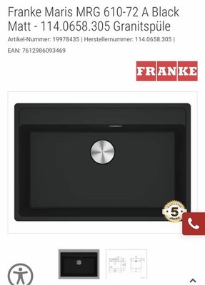 Franke Maris MRG 610-72 Küchenspüle  Aus Fragranit
