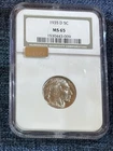 1935-D Buffalo Nickel NGC MS-65 - Beautiful Slight Amber Hue ! A Gem
