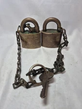Vtg XLCR Corbin Standard Oil Company # Brass Padlocks w/ Key & Chain Works