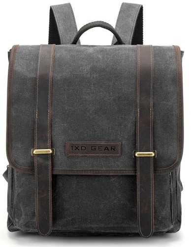 Encerado De Lona Y El Cuero Vintage Mochila Escolar Morral Unisex Casual de  la Universidad | eBay