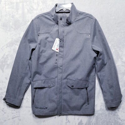 NWT North End Sport Mens Medium Soft Shell Jacket Gray Waterproof Rain Coat