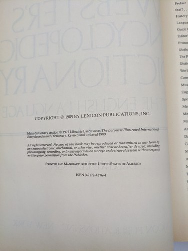 New Lexicon Websters Dictionary Of The English Language Encyclopedic - Picture 6 of 9