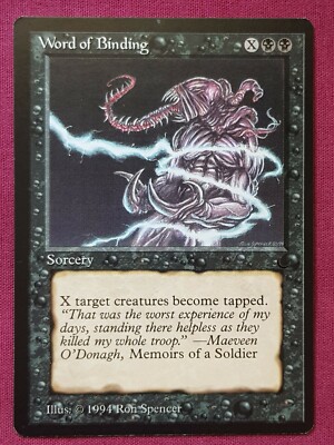 Magic The Gathering THE DARK WORD OF BINDING black card MTG