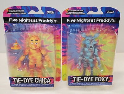 FUNKO Five Nights at Freddy's TIE-DYE CHICA  & FOXY Action Figures (2022 SEALED)