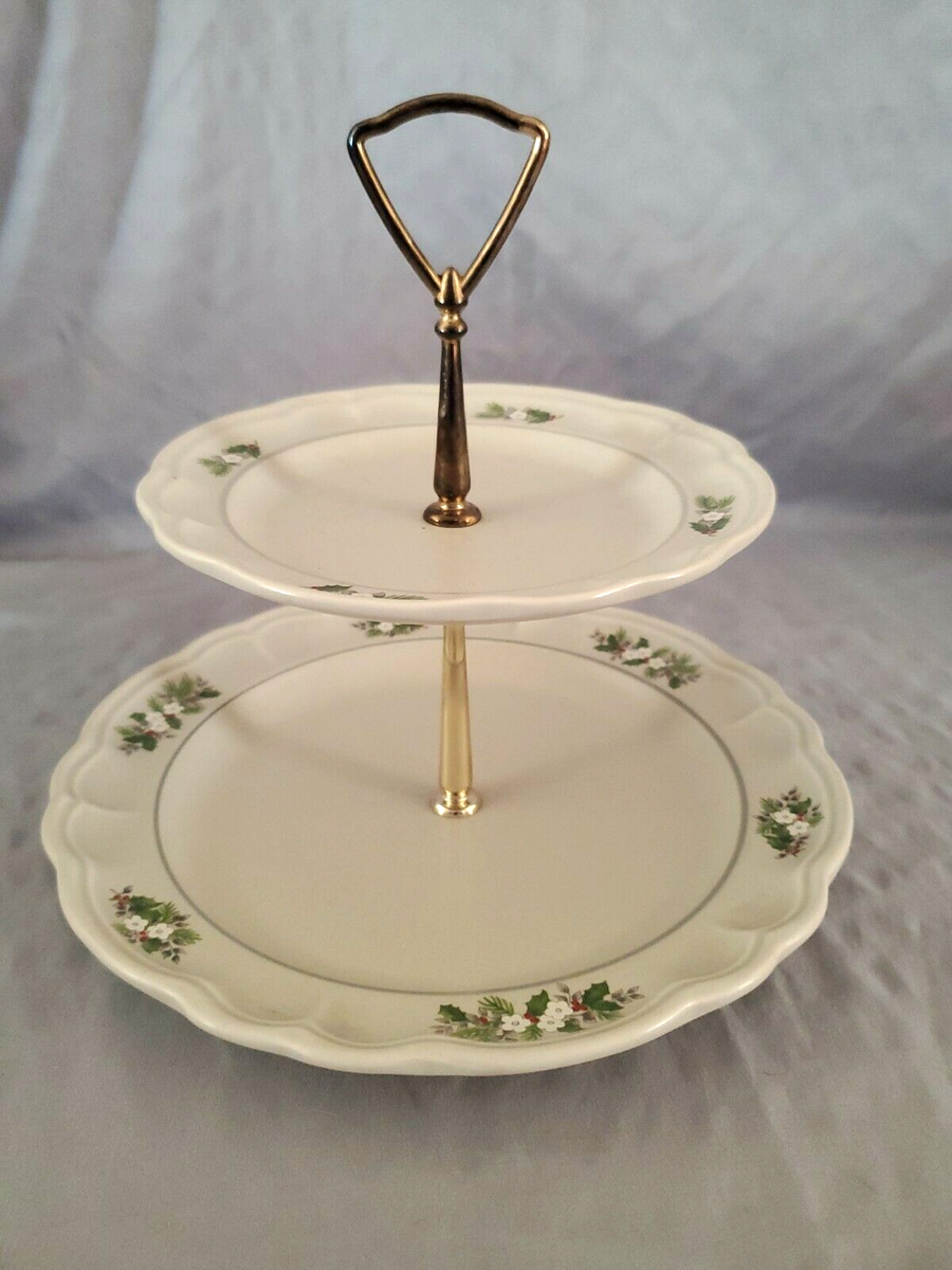 Christmas Heirloom Tier Serving Tray by Pfaltzgraff Dinner