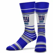 NEW! New York Giants NFL Dyenamic Mas Stripe Mens Crew Socks One Size Fits Most