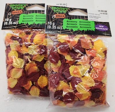 2 pkgs Lemax Spooky Town Maple Leaves Loose 84346 Released 2018